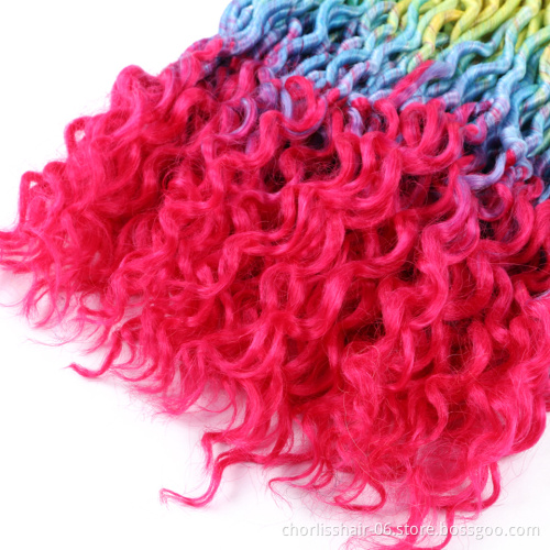 Wholesale Faux Gypsy Locs Hair Deep Wave Braiding Hair With Curly Ends Crochet Goddess Locs Synthetic Braids Hair For Woman